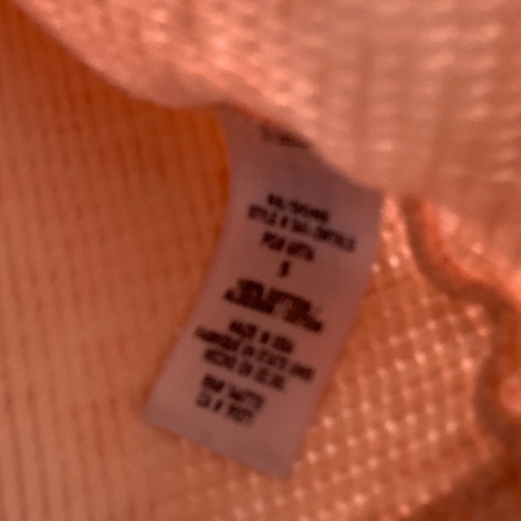 RE/DONE thermal long sleeve casual tee shirt top cotton peach Small - Picture 5 of 6